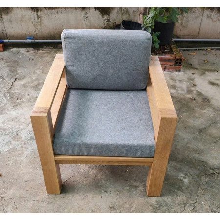 ChunKy Oak : Ghế Sofa Đơn Gỗ Sồi Kèm Nệm